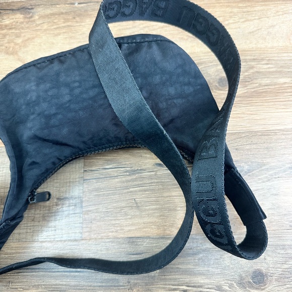 Baggu Black Nylon Micro Crescent Shoulder Bag Minimalist - Picture 5 of 9